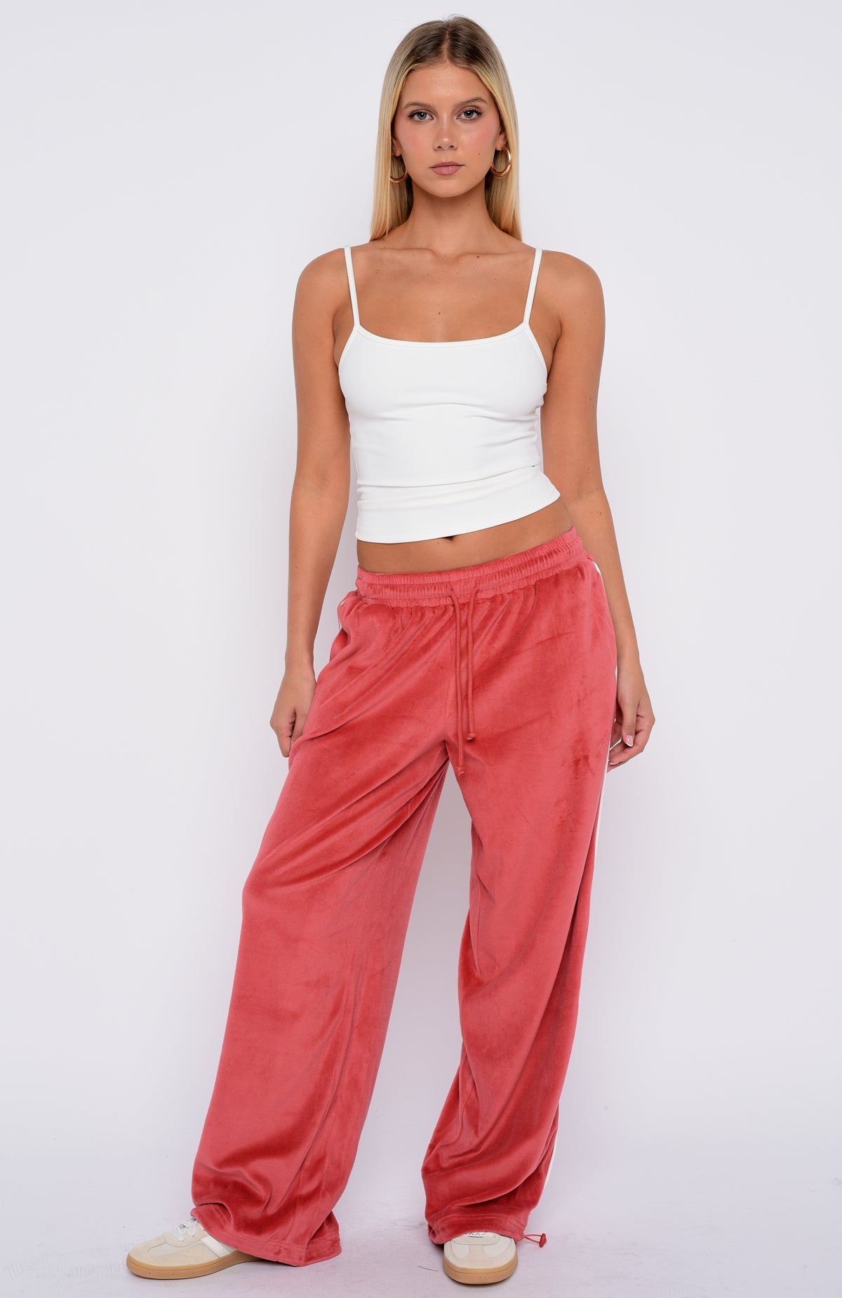 Soul Fire Velour Pants Red