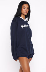 Ahead Of Schedule Long Sleeve Oversized Jersey Navy