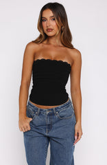 Never Look Back Strapless Bustier Black