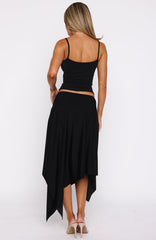 Free All Night Midi Skirt Black