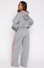 Lucky Thirteen Shaya Wide Leg Sweatpants Dark Grey Marle