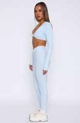 Ready Set Go Cross Front Leggings Baby Blue