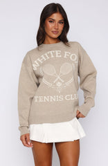 Tennis Club Knit Sweater Stone