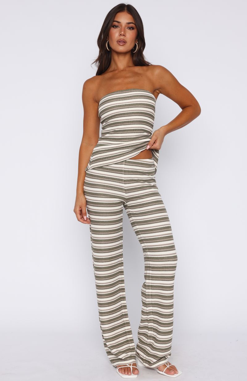 Take Care Of Me Pants Khaki Stripe