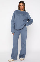 Stay Lifted Wide Leg Sweatpants Ocean