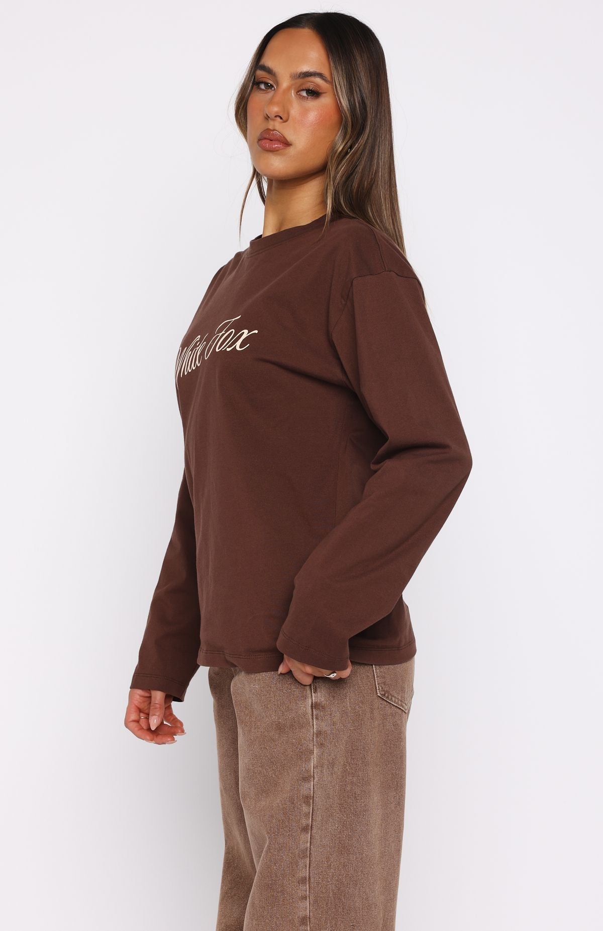 What The Heart Wants Long Sleeve Tee Chocolate