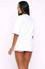 Little By Little Oversized Tee White