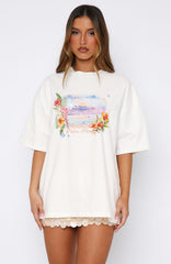 Hawaii Holiday Oversized Tee White