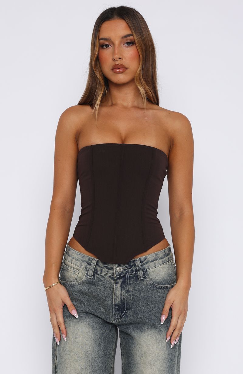 Always Wondering Strapless Bustier Chocolate