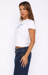 Taking Your Time Relaxed Baby Tee White