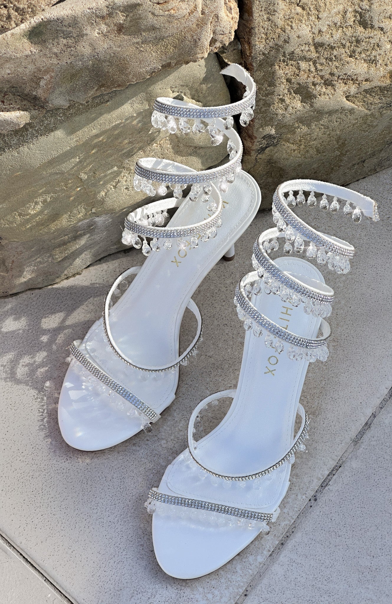 Soliel Wrap Heels White/Clear