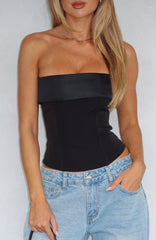 I'm Lovesick Strapless Bustier Black