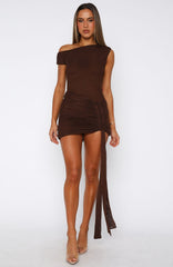 Make Them Jealous Mini Dress Chocolate