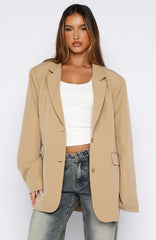 Catch Me Now Oversized Blazer Sand