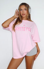 Gave You My Time Oversized Tee Pink