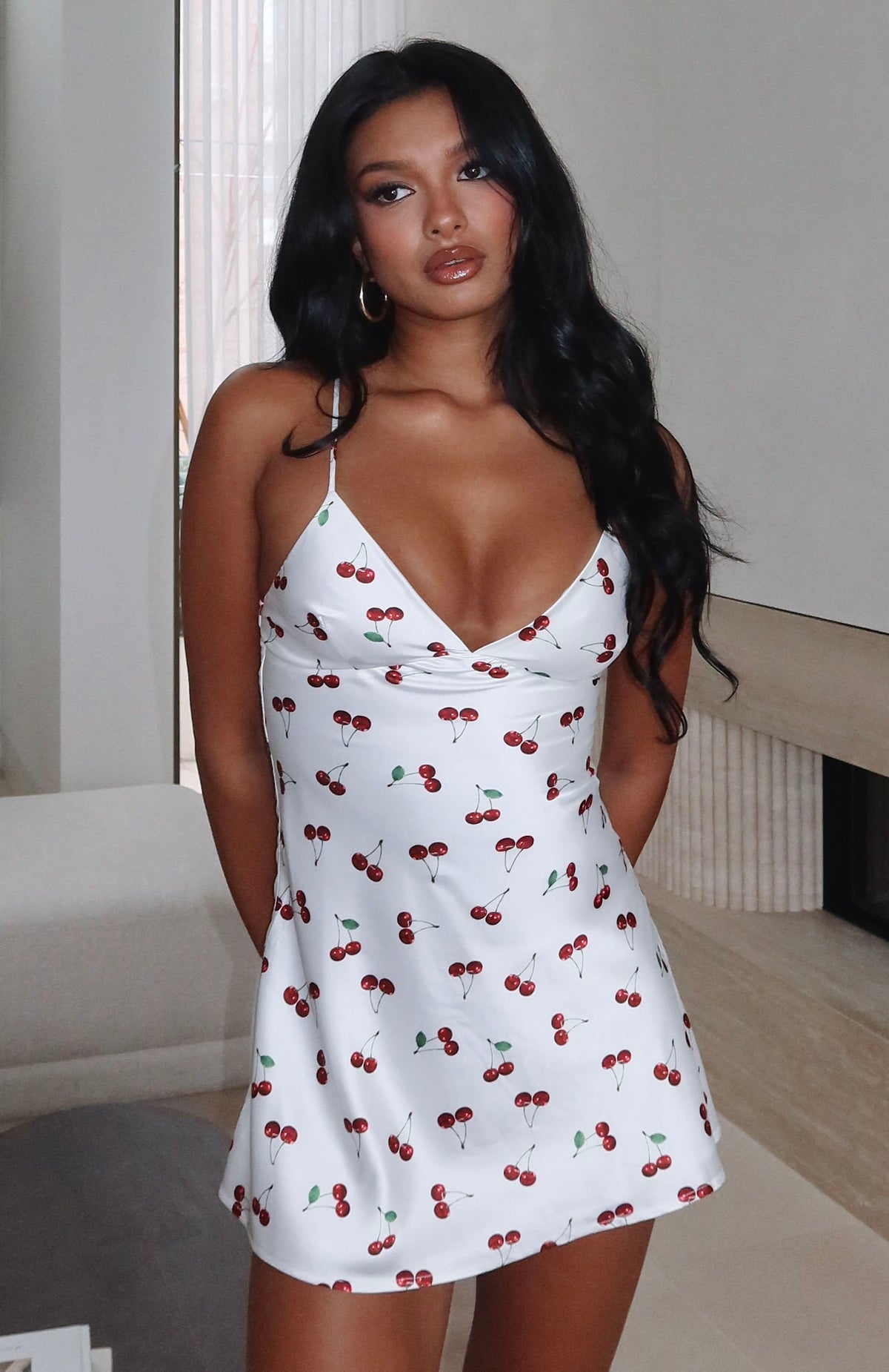Let's Get Going Mini Dress Cherry