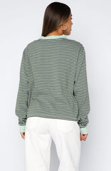 Touchdown Long Sleeve Tee Green Stripe