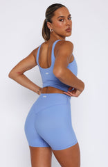 Keep Up High Waisted Shorts 4" Blueberry