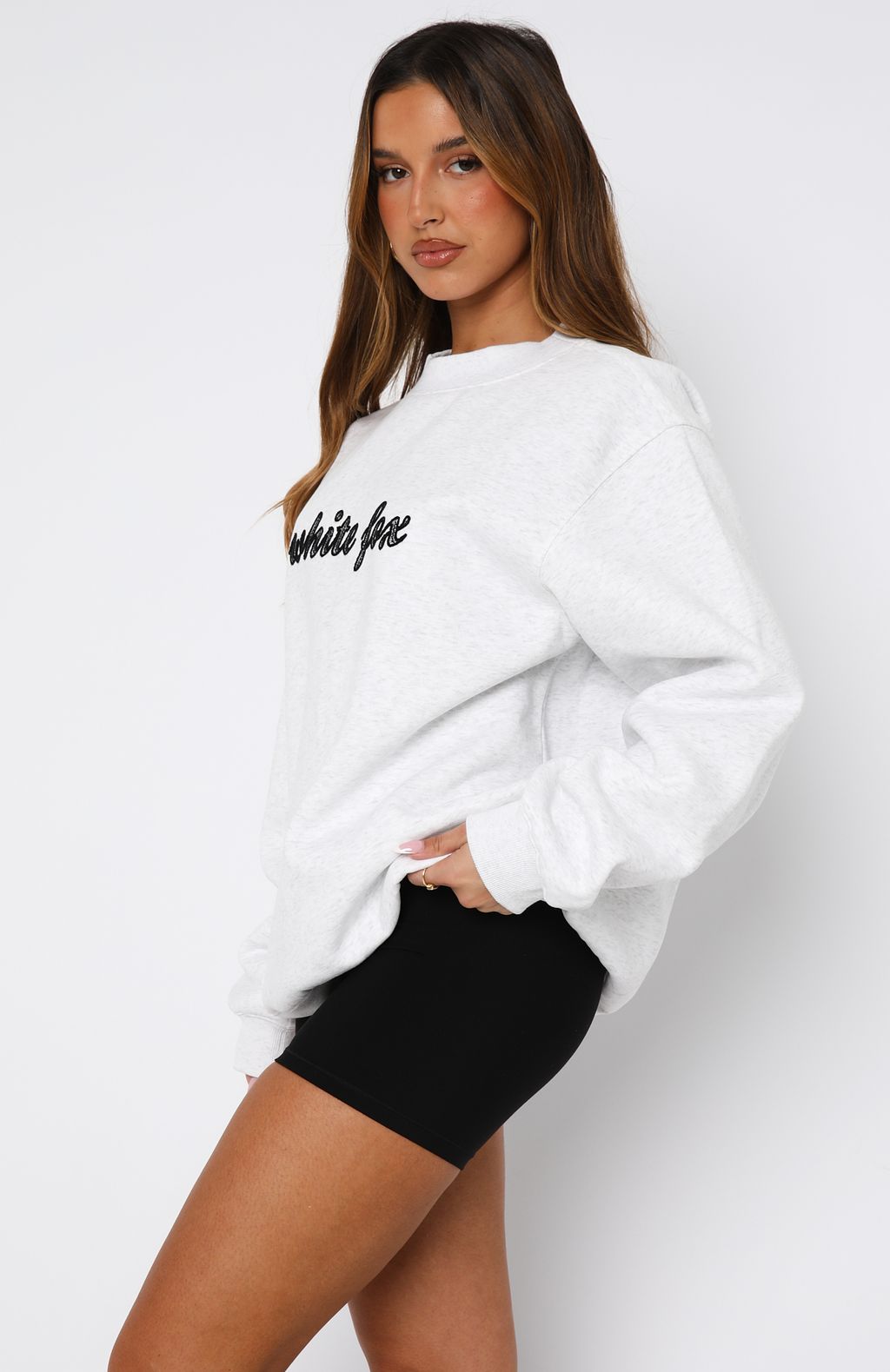 Call On You Oversized Sweater Grey Marle