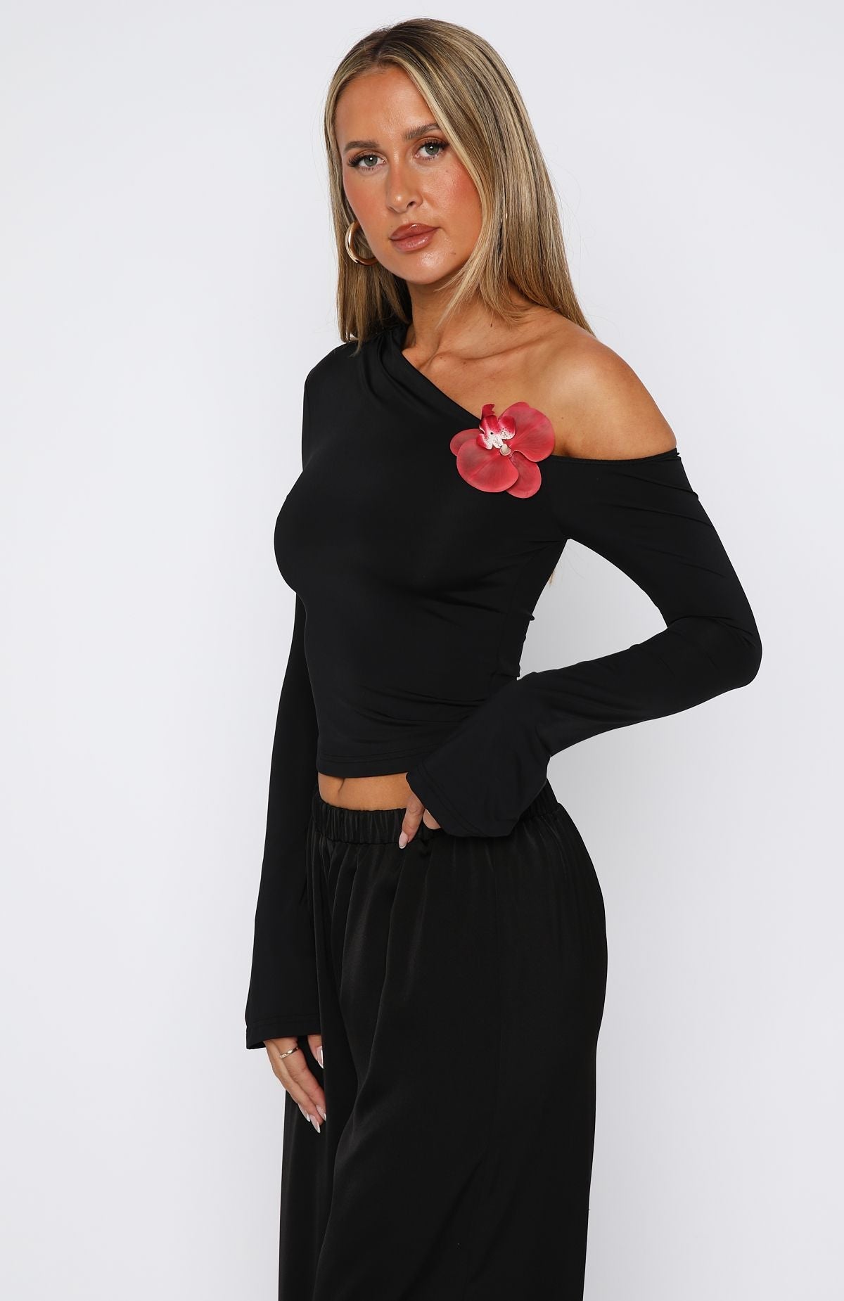 Said So Long Sleeve Top Black