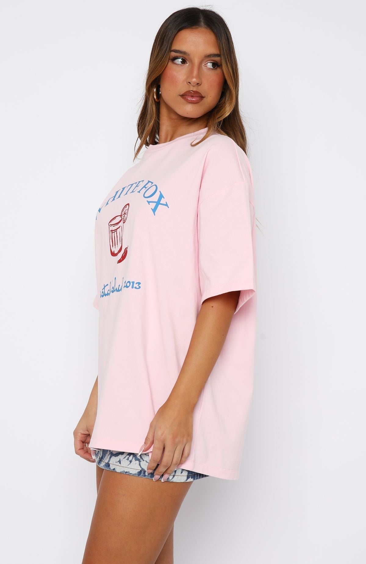 Make It Spicy Oversized Tee Pink