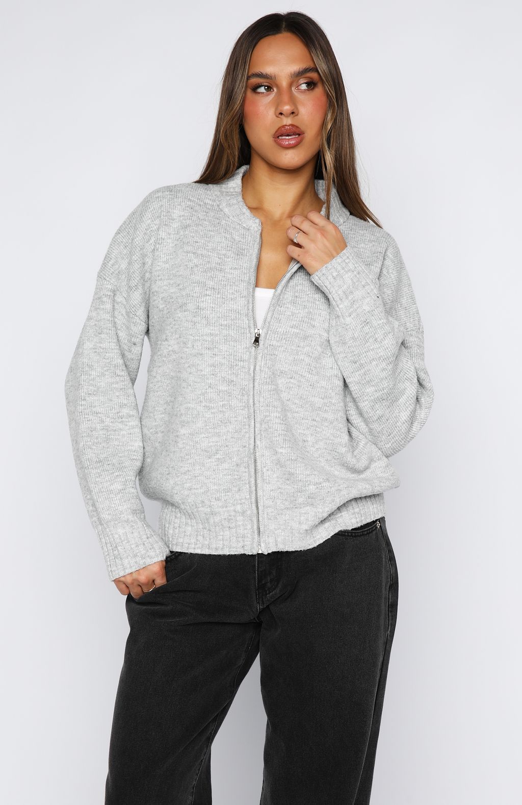 Unbreakable Bond Knit Jacket Grey Marle