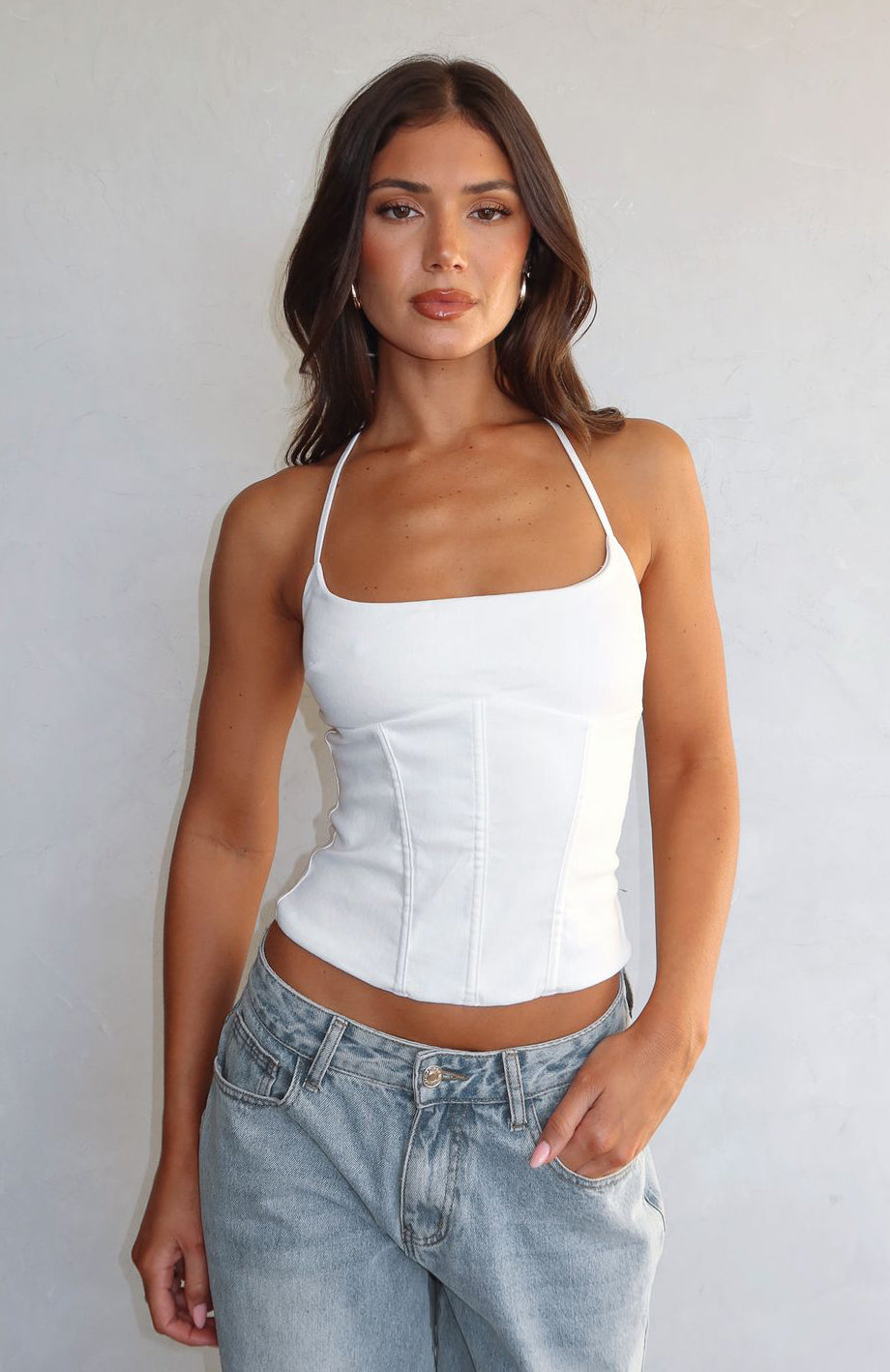Take Care Bustier White