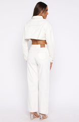 Did You Miss Me Mid Rise Straight Leg Jeans Off White