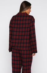 That Time Of Year Long Sleeve Pyjama Top Red/Navy