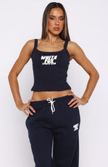 Club 14 Allie Singlet Top Navy