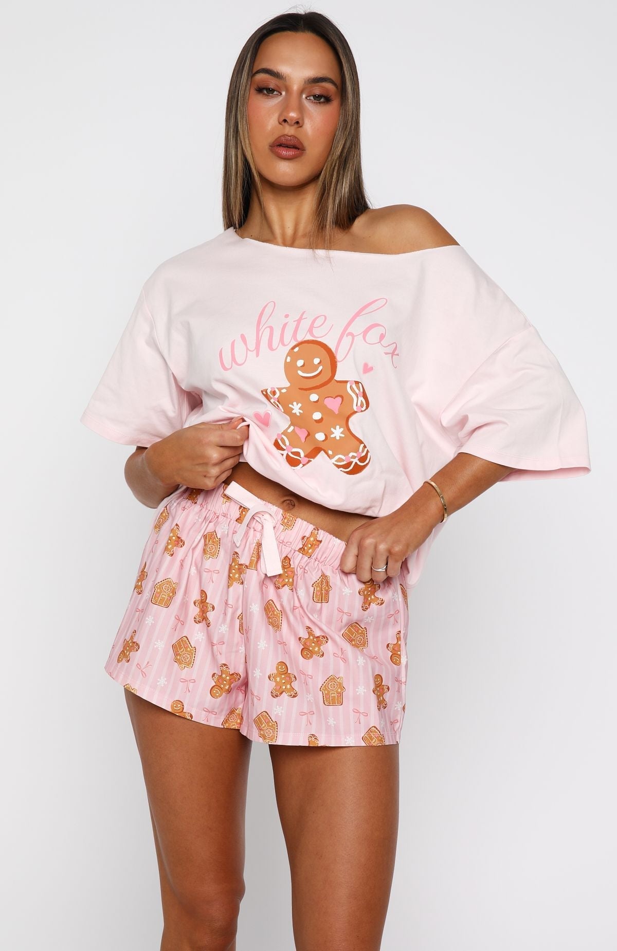 Sweetheart Pyjama Short Gingerbread Twist
