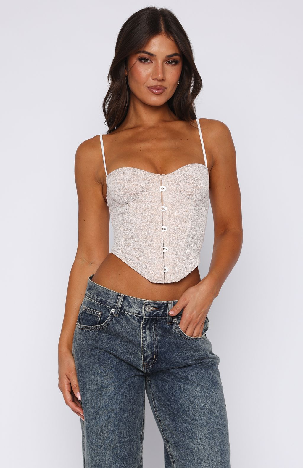 Don't Get Greedy Bustier White