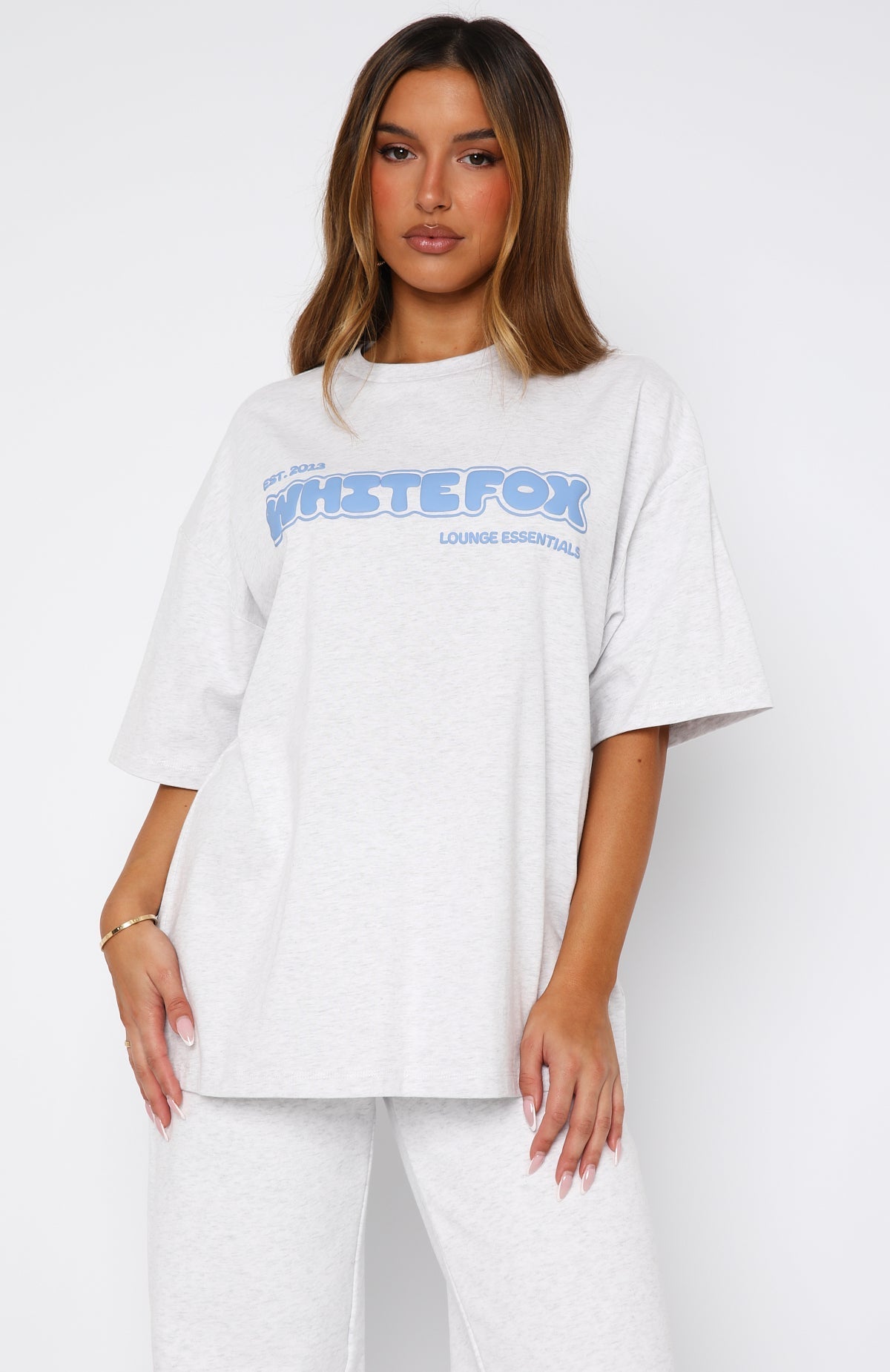 Give It A Try Oversized Tee Grey Marle