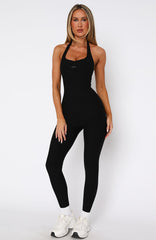 Combat Halter Jumpsuit Black