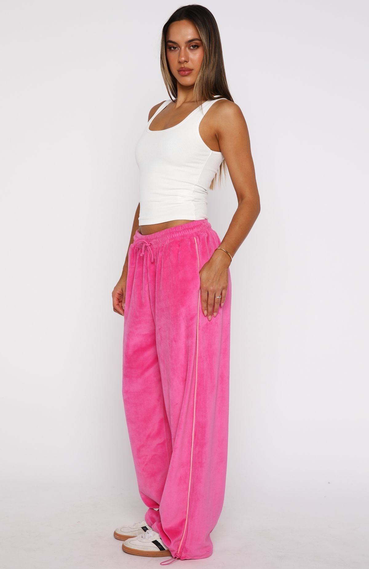 Soul Fire Velour Pants Pink