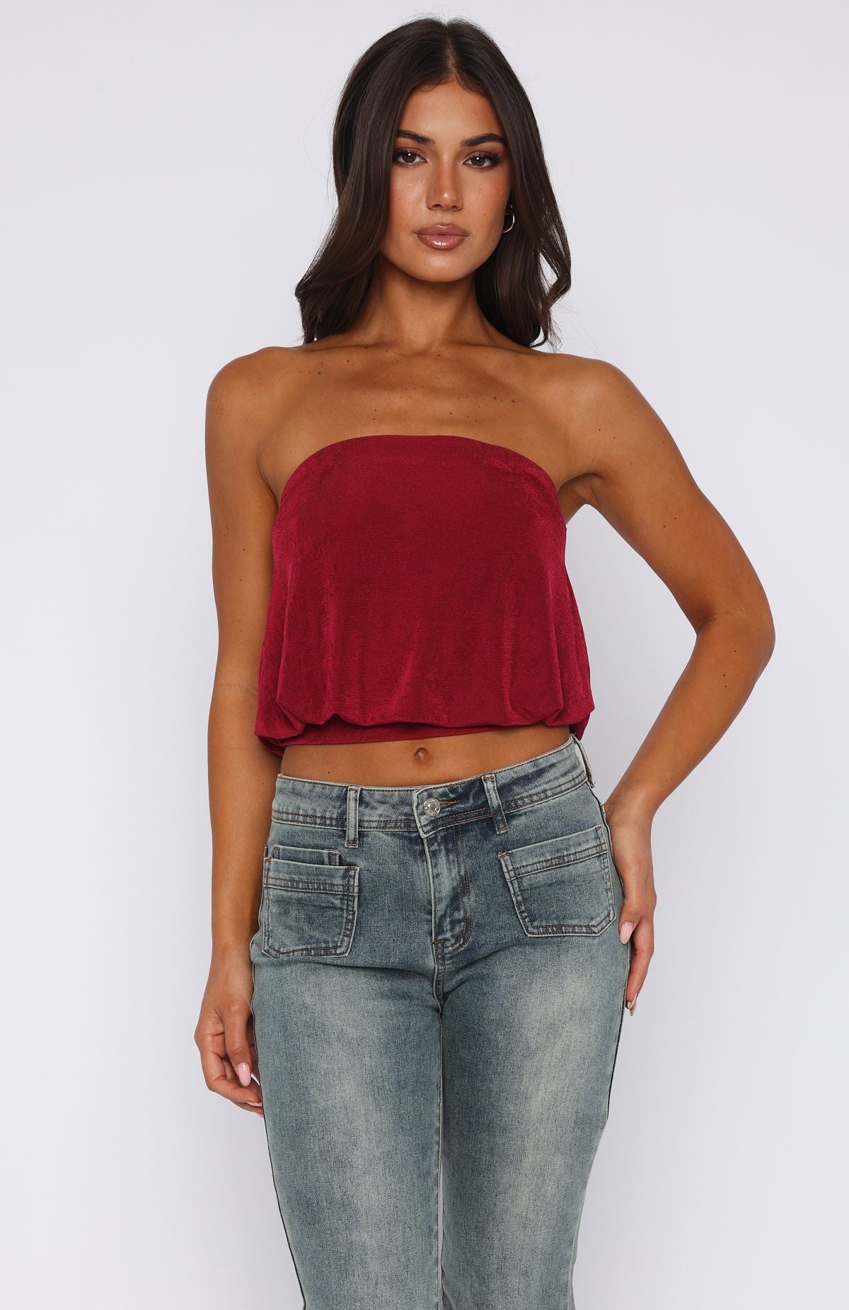 Meant To Amaze Strapless Top Berry