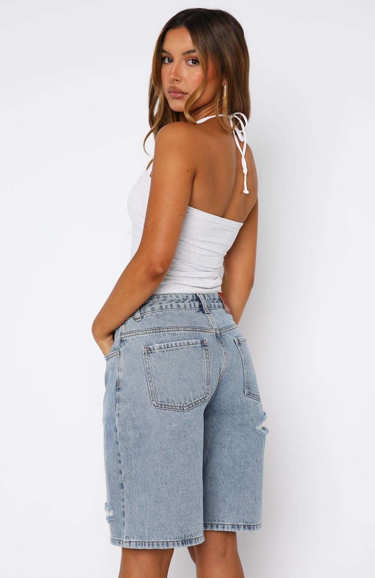 Gina Denim Shorts Light Blue