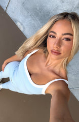 Now's The Time Active Tank Baby Blue/White