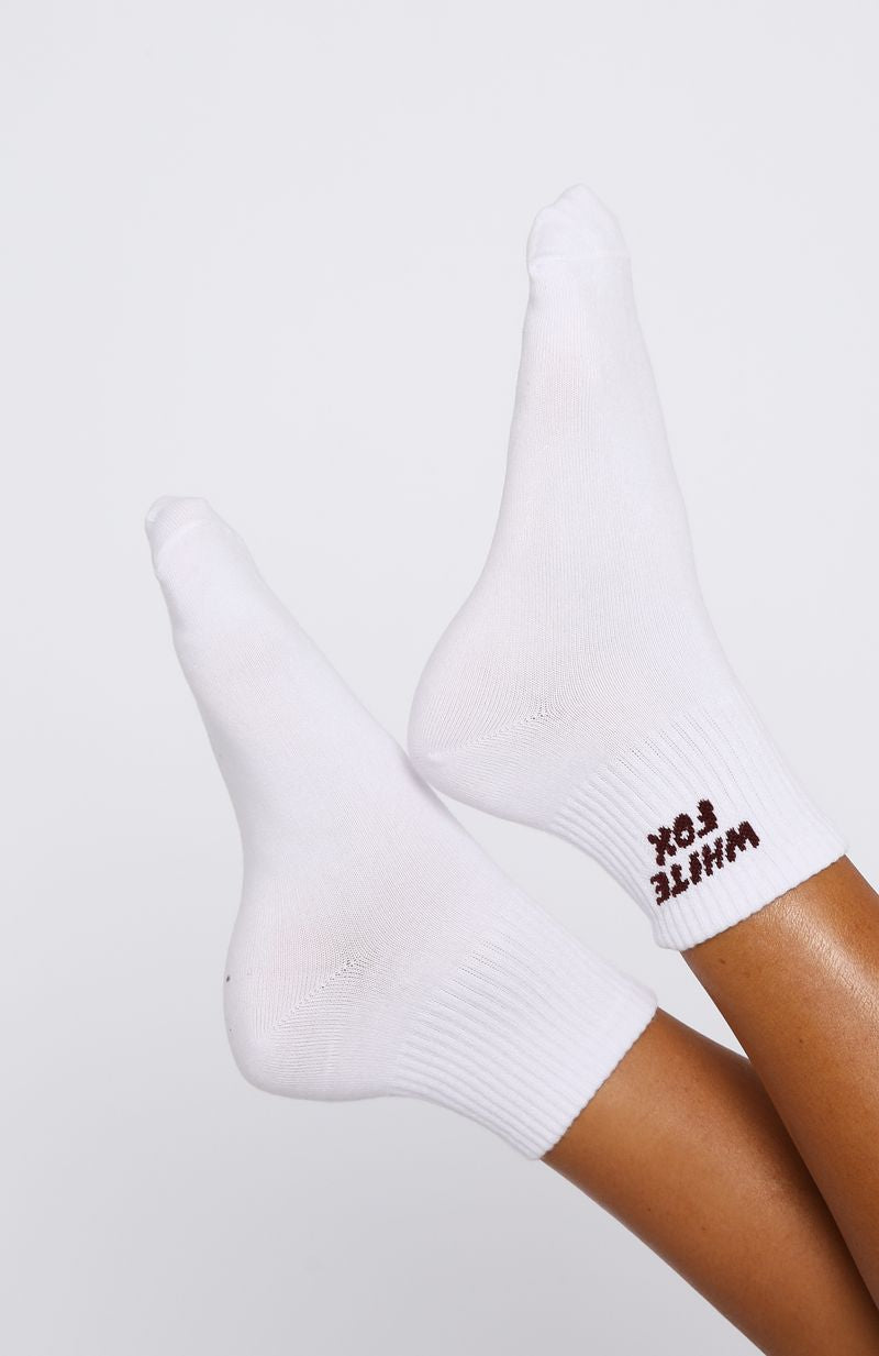 Offstage Socks White/Burgundy