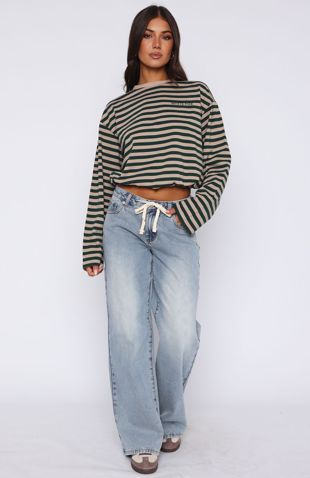 Kendall Mid Rise Wide Leg Jeans Light Blue