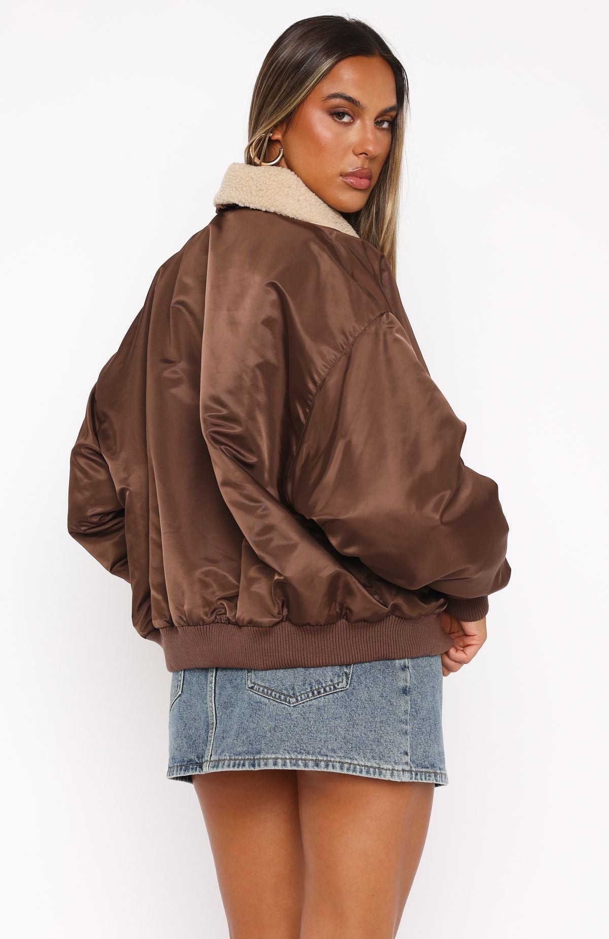 No Airtime Bomber Jacket Chocolate