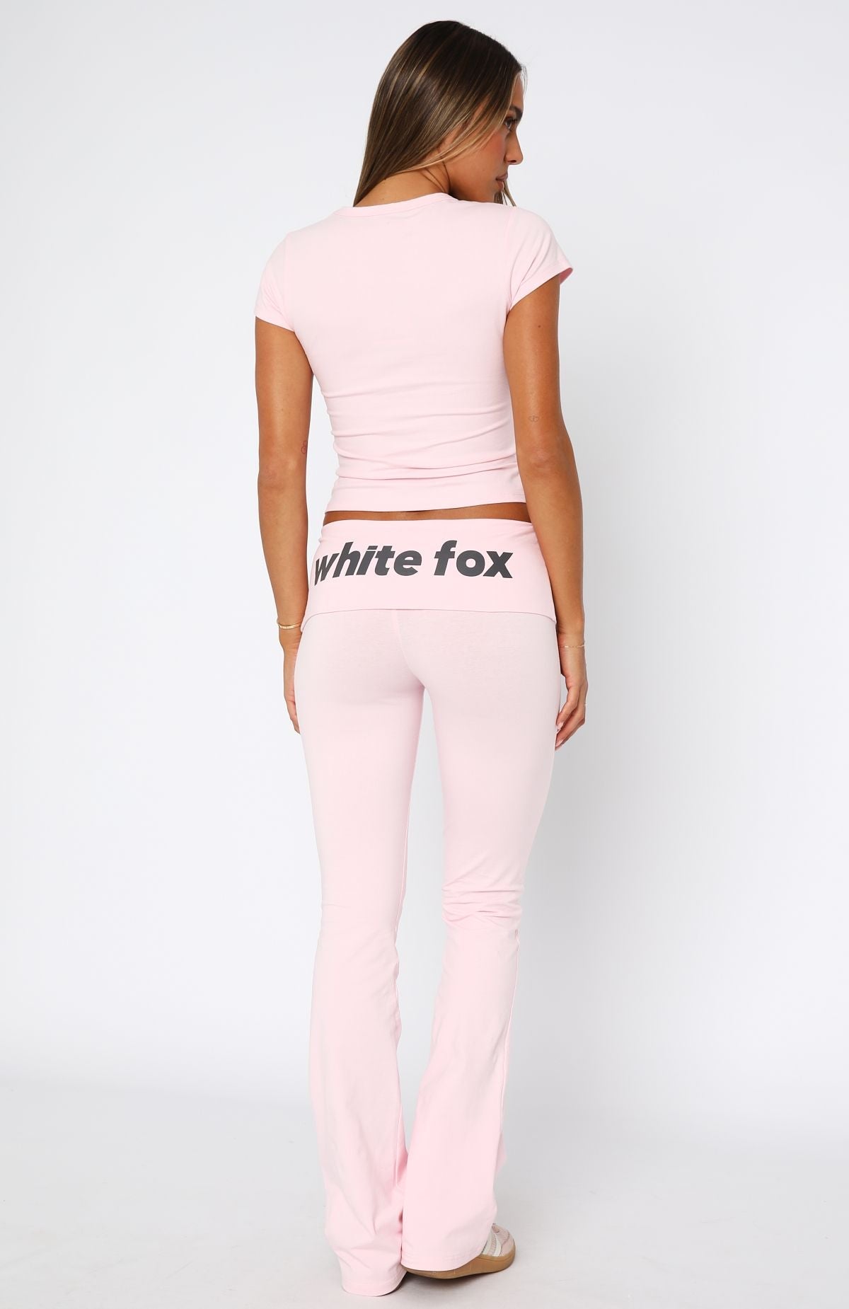From The Archives Gigi Fold Over Flare Pants Pink