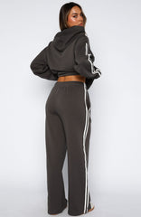 Star Student Wide Leg Sweatpants Charcoal