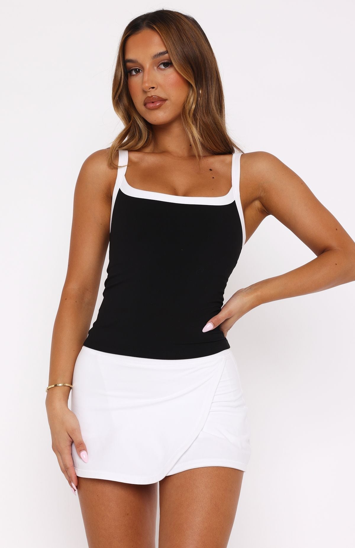 Now's The Time Active Active Tank Black/White