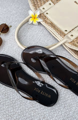 Dean Jelly Thong Sandals Chocolate