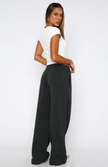 Give It A Rest Wide Leg Sweatpants Forest Green