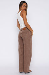 Bring The Style Low Rise Wide Leg Jeans Tan Wash
