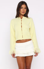 Baby It's Cold Knit Cardigan Lemon