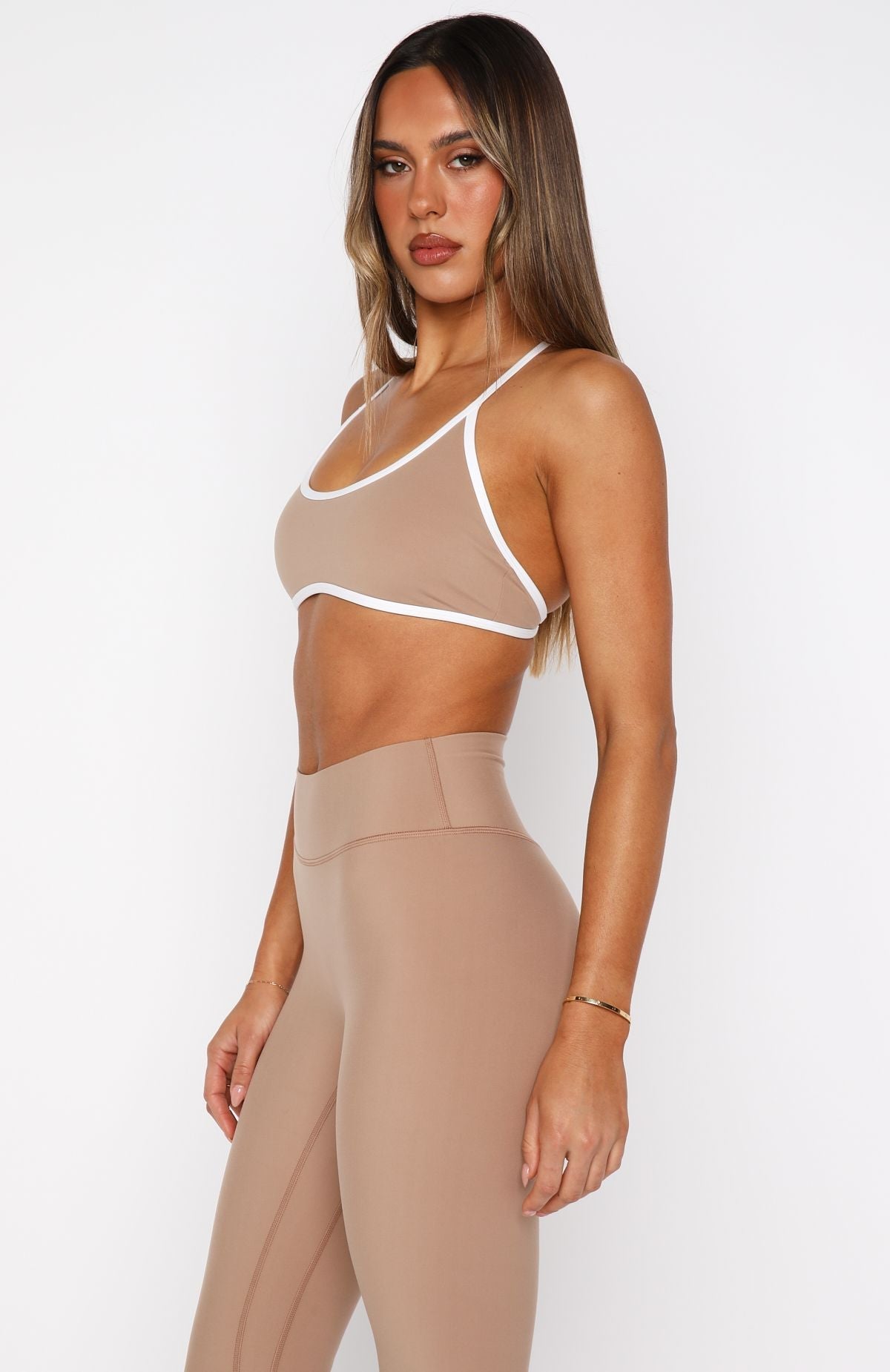 Relentless Sports Bra Caramel/White