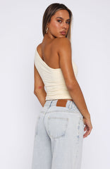 More Life One Shoulder Top Butter